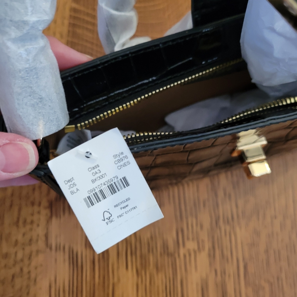J. Crew Eddie 3-in-1 bag in Croc-embossed Italian Leather - black - Picture 7 of 9